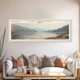 Lake Greeson Arizona Framed Canvas Print, Lake House Decor, Panoramic Wall Art, Travel Poster, Serene Lake Painting, Home Art