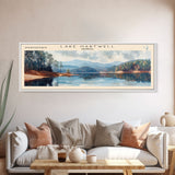 Lake Hartwell Georgia Framed Canvas Print, Lake House Decor, Panoramic Wall Art, Travel Poster, Serene Lake Painting, Nature Art