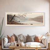 Lake Hudson Oklahoma Framed Canvas Print, Lake House Decor, Panoramic Wall Art, Travel Poster, Serene Lake Painting, Nature Art