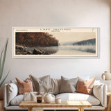 Lake Jacomo Missouri Framed Canvas Print, Lake House Decor, Panoramic Wall Art, Travel Poster, Beautiful Lake Painting, Home Art