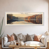 Lake James North Carolina Framed Canvas Print, Lake House Decor, Panoramic Wall Art, Travel Poster, Scenic Lake Painting, Nature Art