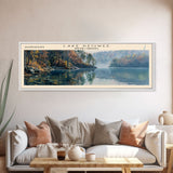 Lake Keowee South Carolina Framed Canvas Print, Lake House Decor, Panoramic Wall Art, Travel Poster, Beautiful Lake Painting, Home Art