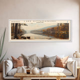 Lake Kittamaqundi Maryland Framed Canvas Print, Lake House Decor, Panoramic Wall Art, Travel Poster, Stunning Lake Painting, Home Art