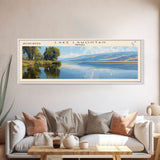 Lake Lahontan Nevada Framed Canvas Print, Lake House Decor, Panoramic Wall Art, Travel Poster, Beautiful Lake Painting, Home Art