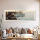 Lake Leelanau Michigan Framed Canvas Print, Lake House Decor, Panoramic Wall Art, Travel Poster, Serene Waterscape Painting, Rustic Art