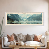 Lake Louise Framed Canvas Print, Lake House Decor, Panoramic Wall Art, Travel Poster, Stunning Mountain Lake Painting, Modern Art