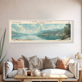 Lake Maloya New Mexico Framed Canvas Print, Lake House Decor, Panoramic Wall Art, Travel Poster, Serene Lake Painting, Contemporary Art