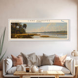 Lake Manatee Florida Framed Canvas Print, Lake House Decor, Panoramic Wall Art, Travel Poster, Beautiful Lake Painting, Coastal Art