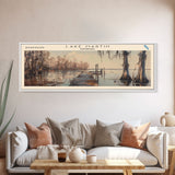 Lake Martin Louisiana Framed Canvas Print, Lake House Decor, Panoramic Wall Art, Travel Poster, Stunning Lake Painting, Rustic Art