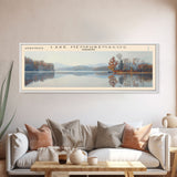 Lake Memphremagog Vermont Framed Canvas Print, Lake House Decor, Panoramic Wall Art, Travel Poster, Beautiful Landscape Painting, Bedroom Decor