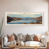 Lake Mohave Arizona Framed Canvas Print, Lake House Decor, Panoramic Wall Art, Travel Poster, Beautiful Landscape Painting, Bedroom Decor