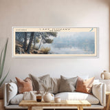 Lake Mohawk New Jersey Framed Canvas Print, Lake House Decor, Panoramic Wall Art, Travel Poster, Stunning Landscape Painting, Living Room Decor