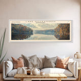 Lake Nockamixon Pennsylvania Framed Canvas Print, Lake House Decor, Panoramic Wall Art, Travel Poster, Stunning Landscape Painting, Bedroom Decor