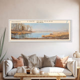 Lake Oologah Oklahoma Framed Canvas Print, Lake House Decor, Panoramic Wall Art, Travel Poster, Serene Landscape Painting, Bedroom Decor