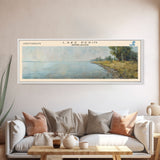 Lake Pepin Minneapolis Framed Canvas Print, Lake House Decor, Panoramic Wall Art, Travel Poster, Stunning Landscape Painting, Contemporary Art