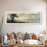 Lake Pontchartrain Louisiana Framed Canvas Print, Lake House Decor, Panoramic Wall Art, Travel Poster, Beautiful Landscape Painting, Living Room Decor