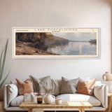 Lake Tuscaloosa Alabama Framed Canvas Print, Lake House Decor, Panoramic Wall Art, Travel Poster, Scenic Landscape Painting, Living Room Decor