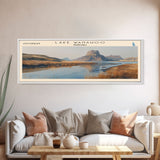 Lake Wanahoo Nebraska Framed Canvas Print, Lake House Decor, Panoramic Wall Art, Travel Poster, Landscape Painting, Bedroom Decor