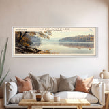 Lake Wateree South Carolina Framed Canvas Print, Lake House Decor, Panoramic Wall Art, Travel Poster, Beautiful Landscape Painting, Modern Art