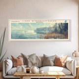 Lake Winnibigoshish Framed Canvas Print, Lake House Decor, Panoramic Wall Art, Travel Poster, Landscape Painting, Bedroom Decor