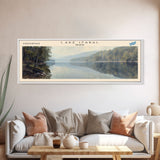 Lake Izabal Framed Canvas Print, Lake House Decor, Panoramic Wall Art, Travel Poster, Scenic Landscape Painting, Bedroom Decor