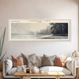 Leberge Framed Canvas Print, Lake House Decor, Panoramic Wall Art, Travel Poster, Scenic Landscape Painting, Rustic Art