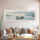 Lewis Smith Lake Alabama Framed Canvas Print, Lake House Decor, Panoramic Wall Art, Travel Poster, Landscape Painting, Modern Art