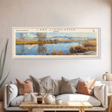 Livingston Framed Canvas Print, Lake House Decor, Panoramic Wall Art, Travel Poster, Beautiful Landscape Painting, Modern Art