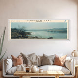 Longview Lake Missouri Framed Canvas Print, Lake House Decor, Panoramic Wall Art, Travel Poster, Beautiful Landscape Painting, Modern Art