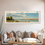 Malheur Lake Framed Canvas Print, Lake House Decor, Panoramic Wall Art, Travel Poster, Landscape Painting, Contemporary Art