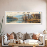 Mallery Lake Framed Canvas Print, Lake House Decor, Panoramic Wall Art, Travel Poster, Scenic Landscape Painting, Rustic Art