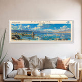 Mono Lake California Framed Canvas Print, Lake House Decor, Panoramic Wall Art, Travel Poster, Beautiful Landscape Painting, Living Room Decor