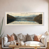 Monticello Reservoir South Carolina Framed Canvas Print, Lake House Decor, Panoramic Wall Art, Travel Poster, Scenic Landscape Painting, Contemporary Art