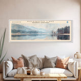 Mosquito Lake Framed Canvas Print, Lake House Decor, Panoramic Wall Art, Travel Poster, Scenic Landscape Painting, Living Room Decor