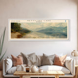 Nettiling Lake Framed Canvas Print, Lake House Decor, Panoramic Wall Art, Travel Poster, Beautiful Landscape Painting, Living Room Decor