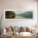 Newfound Lake New Hampshire Framed Canvas Print, Lake House Decor, Panoramic Wall Art, Travel Poster, Scenic Landscape Painting, Contemporary Art