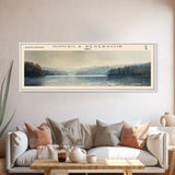 Nimisila Reservoir Ohio Framed Canvas Print, Lake House Decor, Panoramic Wall Art, Travel Poster, Beautiful Landscape Painting, Living Room Decor