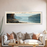 Nolin River Lake Kentucky Framed Canvas Print, Lake House Decor, Panoramic Wall Art, Travel Poster, Landscape Painting, Modern Art