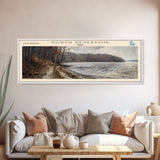 North Reservoir Ohio Framed Canvas Print, Lake House Decor, Panoramic Wall Art, Travel Poster, Landscape Painting, Contemporary Art