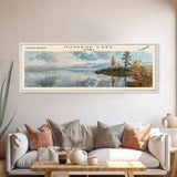 Nuyakuk Lake Framed Canvas Print, Lake House Decor, Panoramic Wall Art, Travel Poster, Beautiful Landscape Painting, Living Room Decor