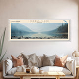 Odell Lake Oregon Framed Canvas Print, Lake House Decor, Panoramic Wall Art, Travel Poster, Landscape Painting, Modern Art