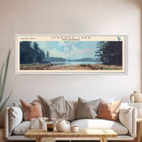 Ossipee Lake New Hampshire Framed Canvas Print, Lake House Decor, Panoramic Wall Art, Travel Poster, Scenic Landscape Painting, Contemporary Art