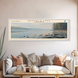 Pasfield Lake Framed Canvas Print, Lake House Decor, Panoramic Travel Poster, Landscape Painting, Modern Art