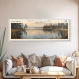 Primrose Lake Framed Canvas Print, Lake House Decor, Panoramic Travel Poster, Scenic Wall Art, Modern Art