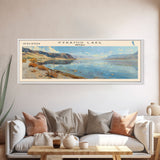 Pyramid Lake Framed Canvas Print, Lake House Decor, Panoramic Travel Poster, Scenic Wall Art, Modern Art