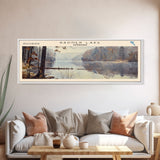 Radner Lake Tennessee Framed Canvas Print, Lake House Decor, Wall Art, Panoramic Travel Poster, Scenic Wall Art, Living Room Decor