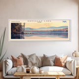 Rangeley Lake Maine Framed Canvas Print, Lake House Decor, Wall Art, Panoramic Travel Poster, Scenic Wall Art, Bedroom Decor