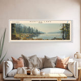 Redfish Lake Idaho Framed Canvas Print, Lake House Decor, Panoramic Wall Art, Travel Poster, Beautiful Landscape Painting, Living Room Decor