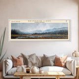 Reindeer Lake Framed Canvas Print, Lake House Decor, Wall Art, Panoramic Travel Poster, Scenic Landscape Painting, Modern Art