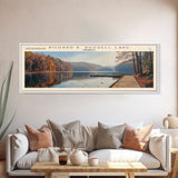 Richard B. Russell Lake Georgia Framed Canvas Print, Lake House Decor, Wall Art, Panoramic Travel Poster, Scenic Landscape Painting, Bedroom Decor